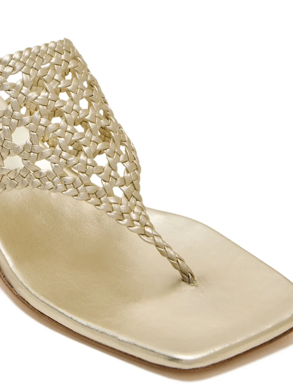 Andrea Gomez Braided Leather Sandals In Neutral