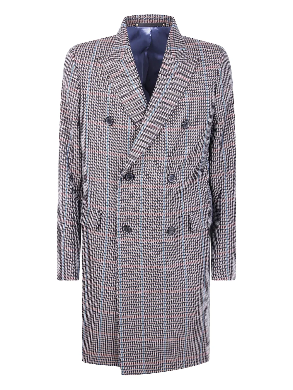 Paul Smith checked-pattern double-breasted coat Bruin
