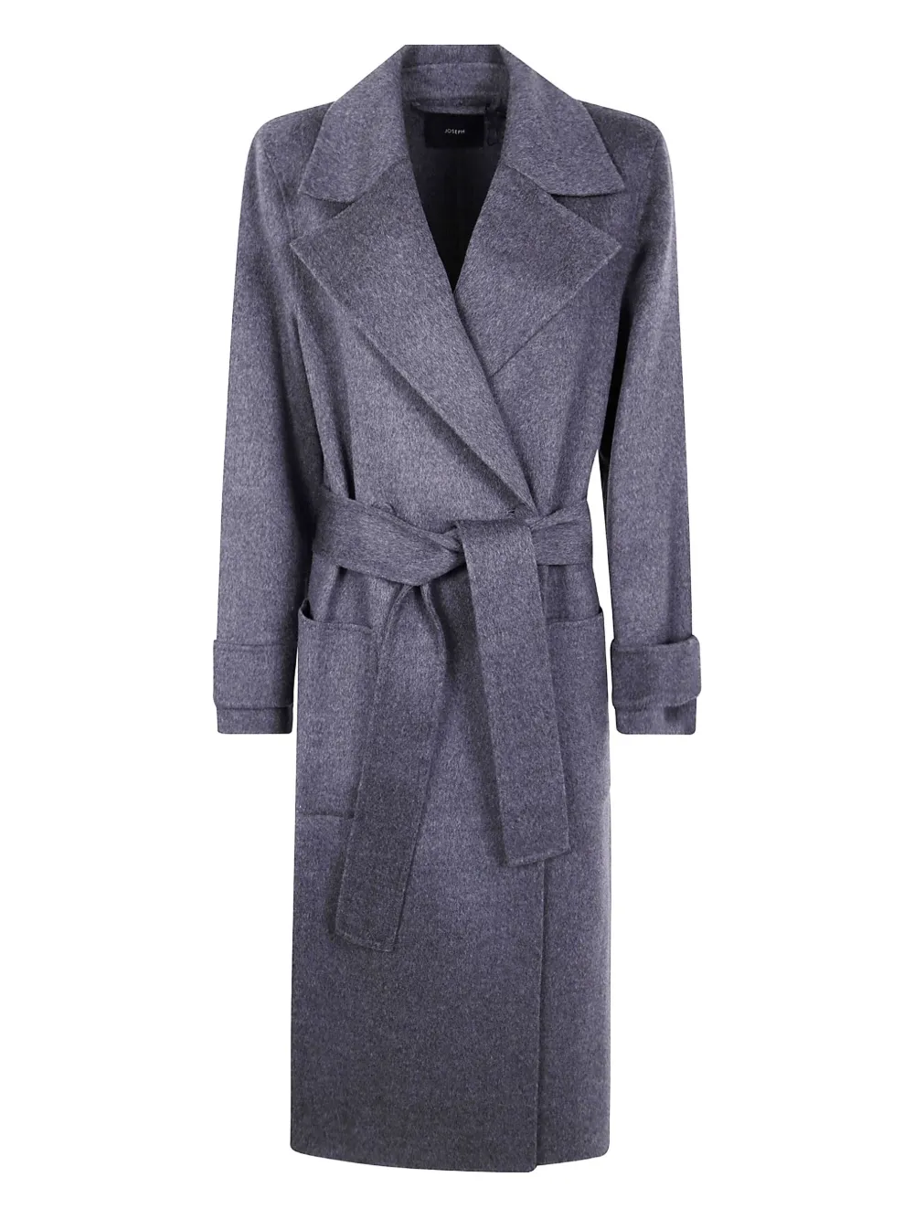 Joseph Belted Wool Coat In Gray