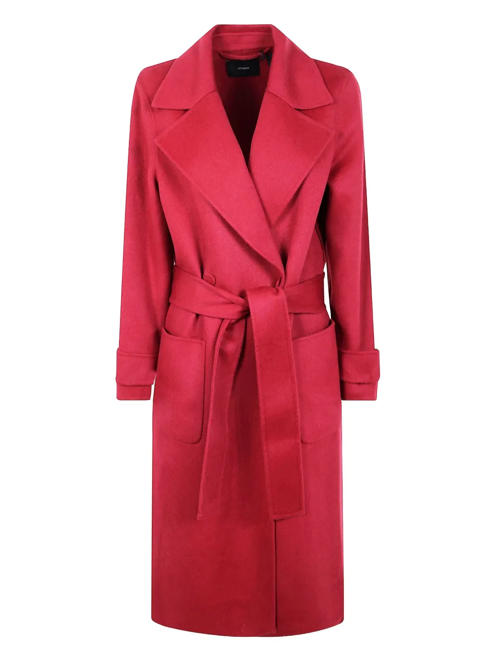 Joseph Belted Wrap Coat In Red