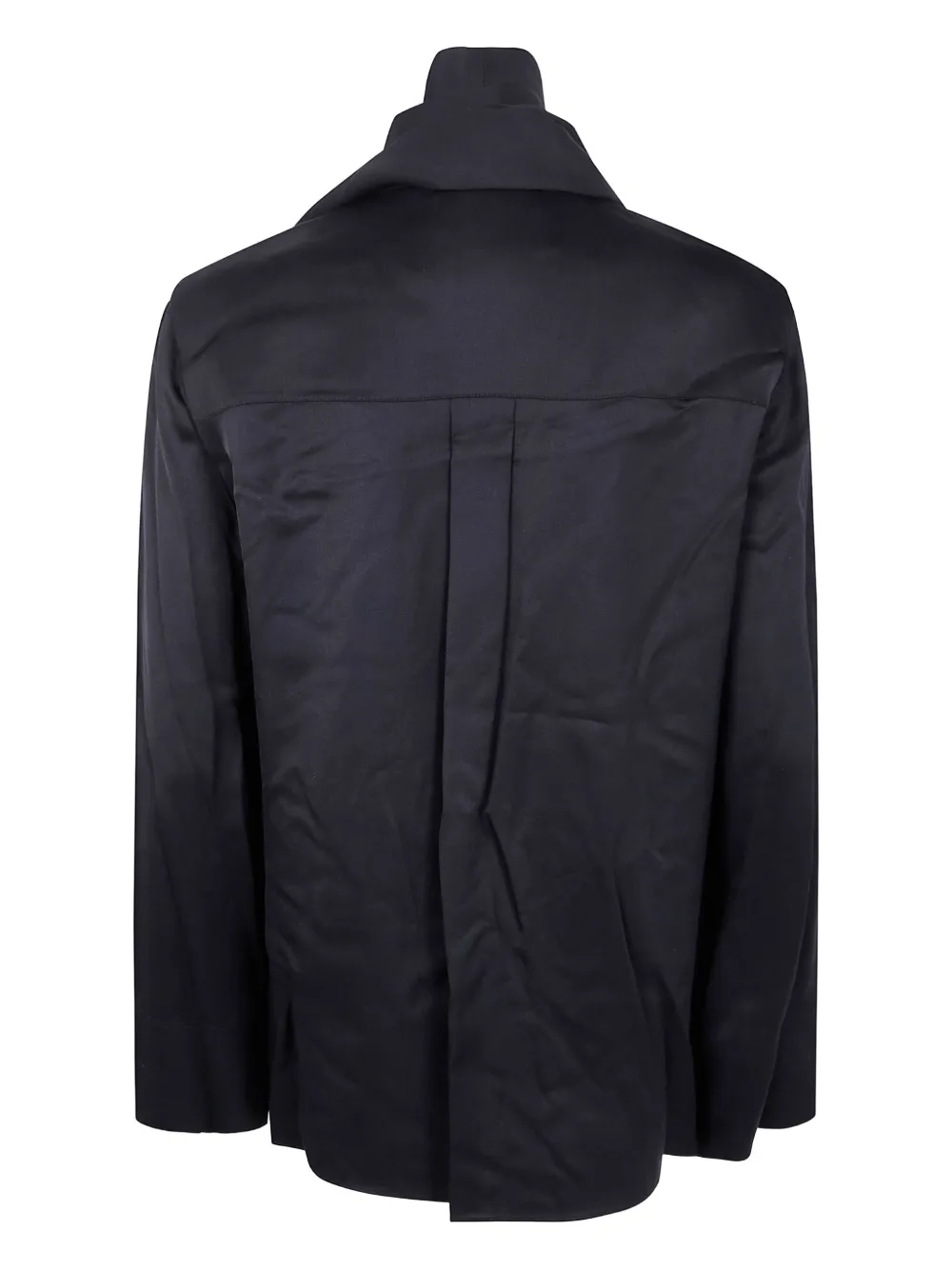 JOSEPH Satijnen blouse met gestrikte hals Zwart
