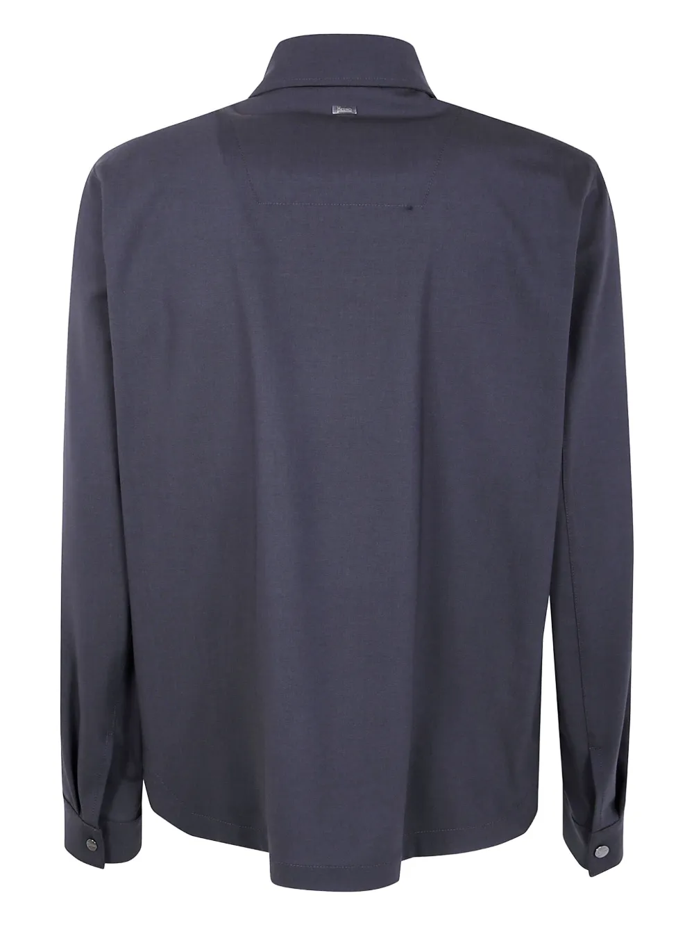 Herno button-fastening patch-pocket shirt jacket Grijs