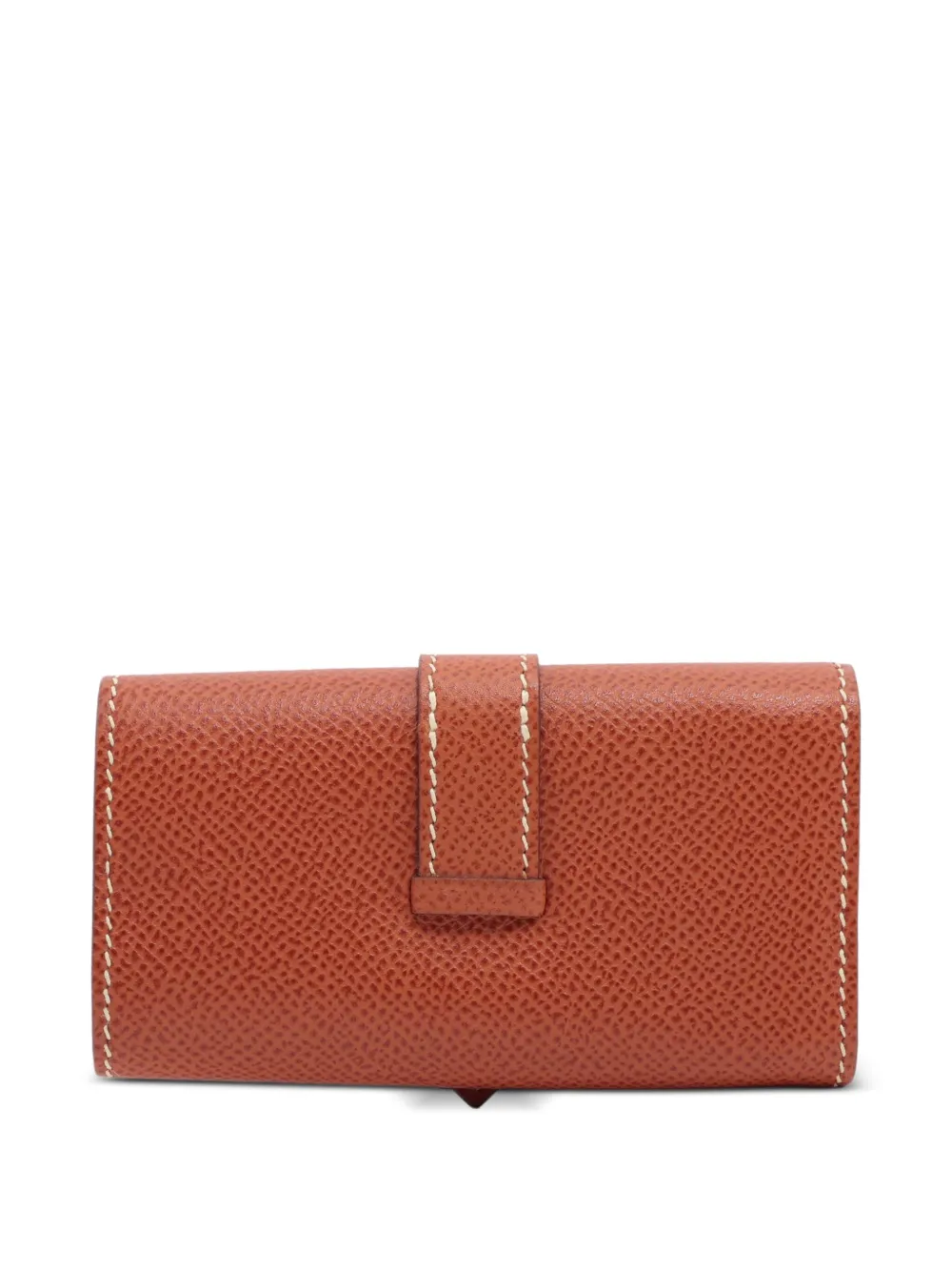 Pre-owned Hermes Contrastrast-stitching Key Chain In Brown