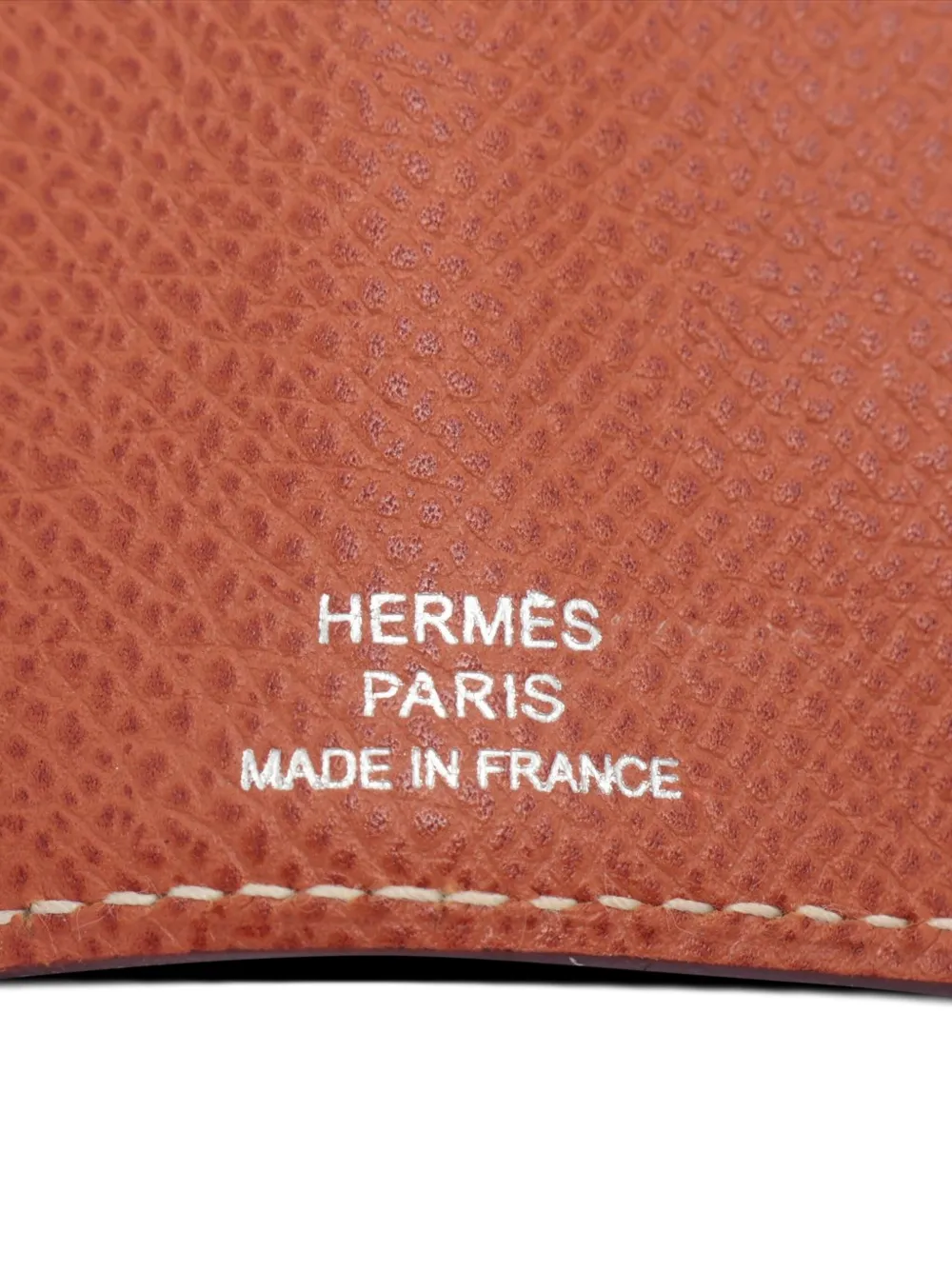 Pre-owned Hermes Contrastrast-stitching Key Chain In Brown