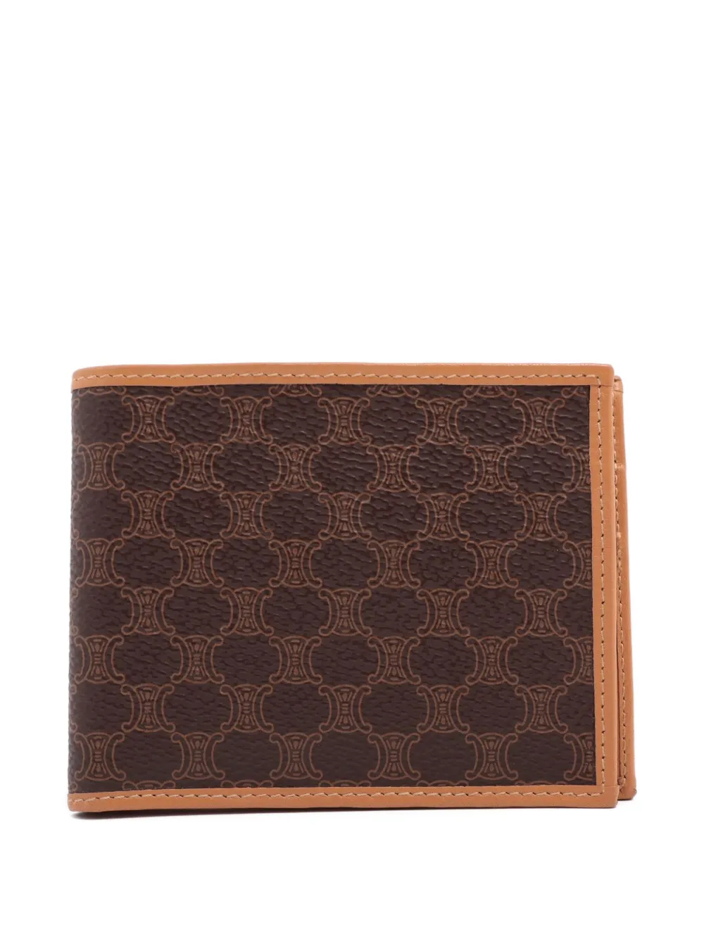 Pre-owned Celine Triomphe-print Wallet In Brown