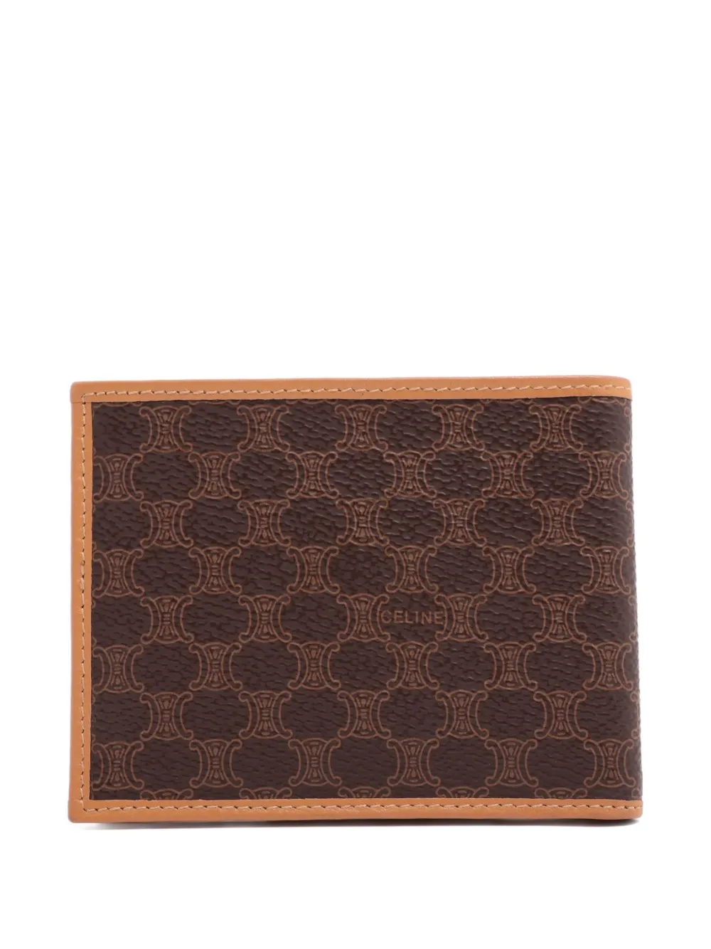 Pre-owned Celine Triomphe-print Wallet In Brown