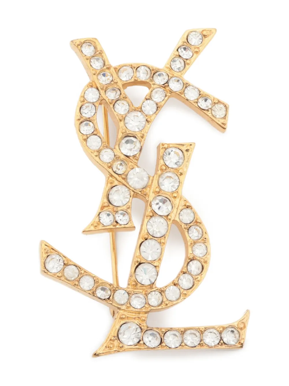 Saint Laurent Pre-Owned Cassandre embellished brooch | Gold | Image 1