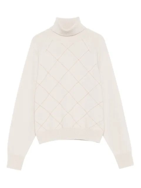 Peserico diamond-pattern turtleneck sweater 
