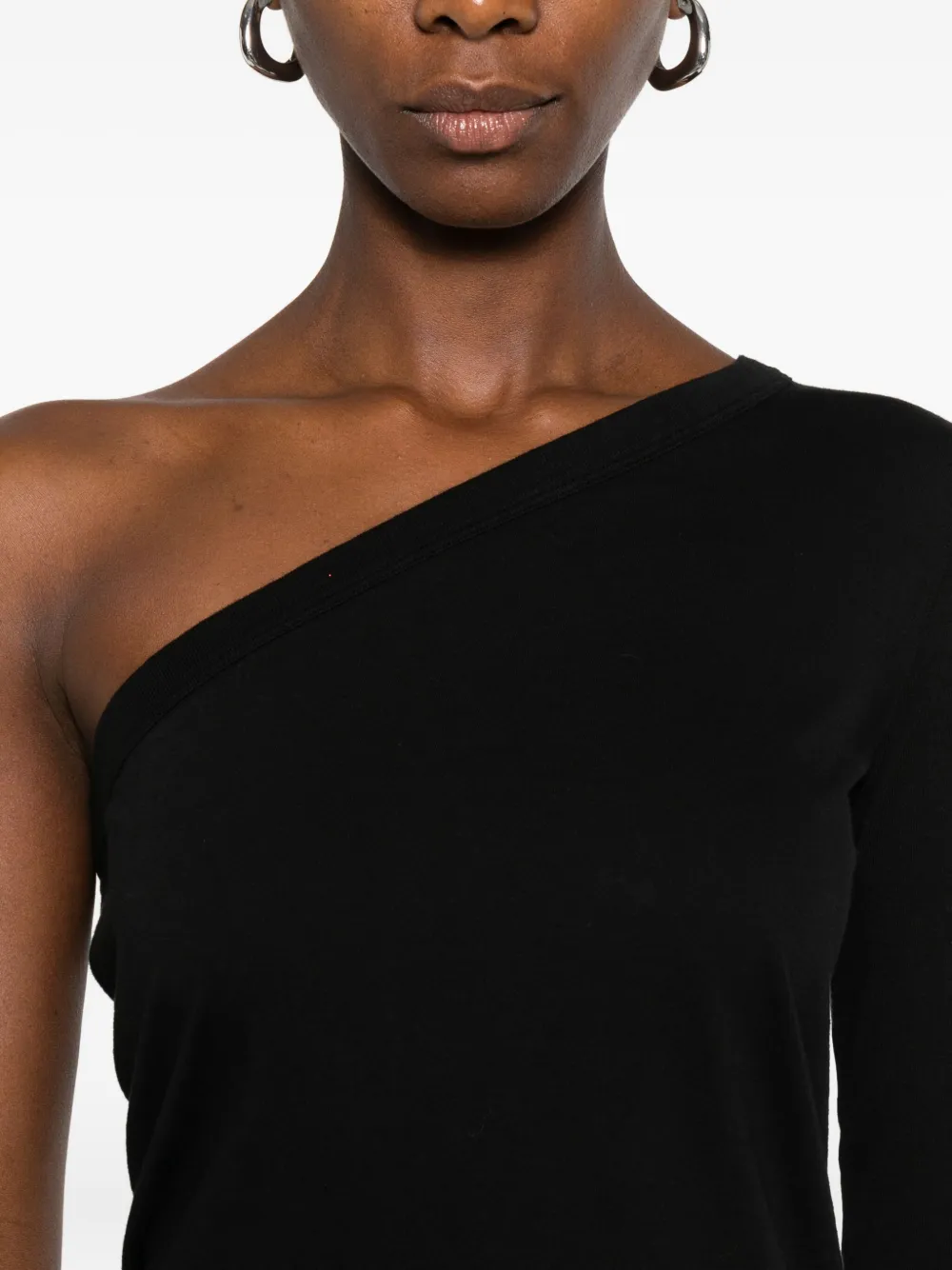 Rick Owens DRKSHDW Maxi-jurk met asymmetrische hals Zwart