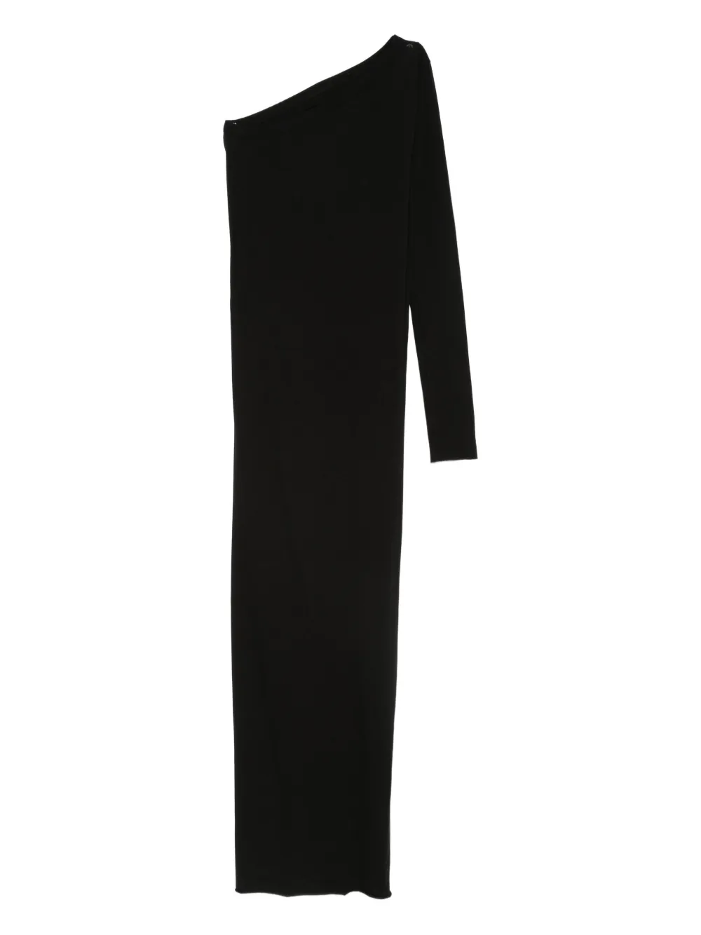 Rick Owens DRKSHDW Maxi-jurk met asymmetrische hals Zwart
