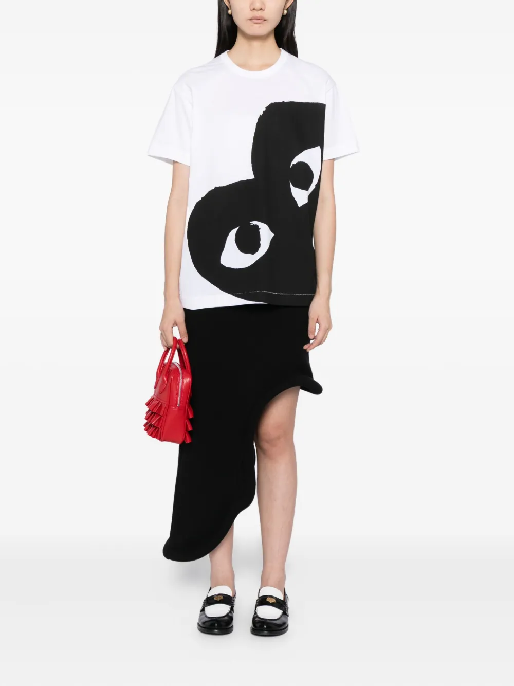 Comme Des Garçons Play T-shirt met hart- en oogprint Wit