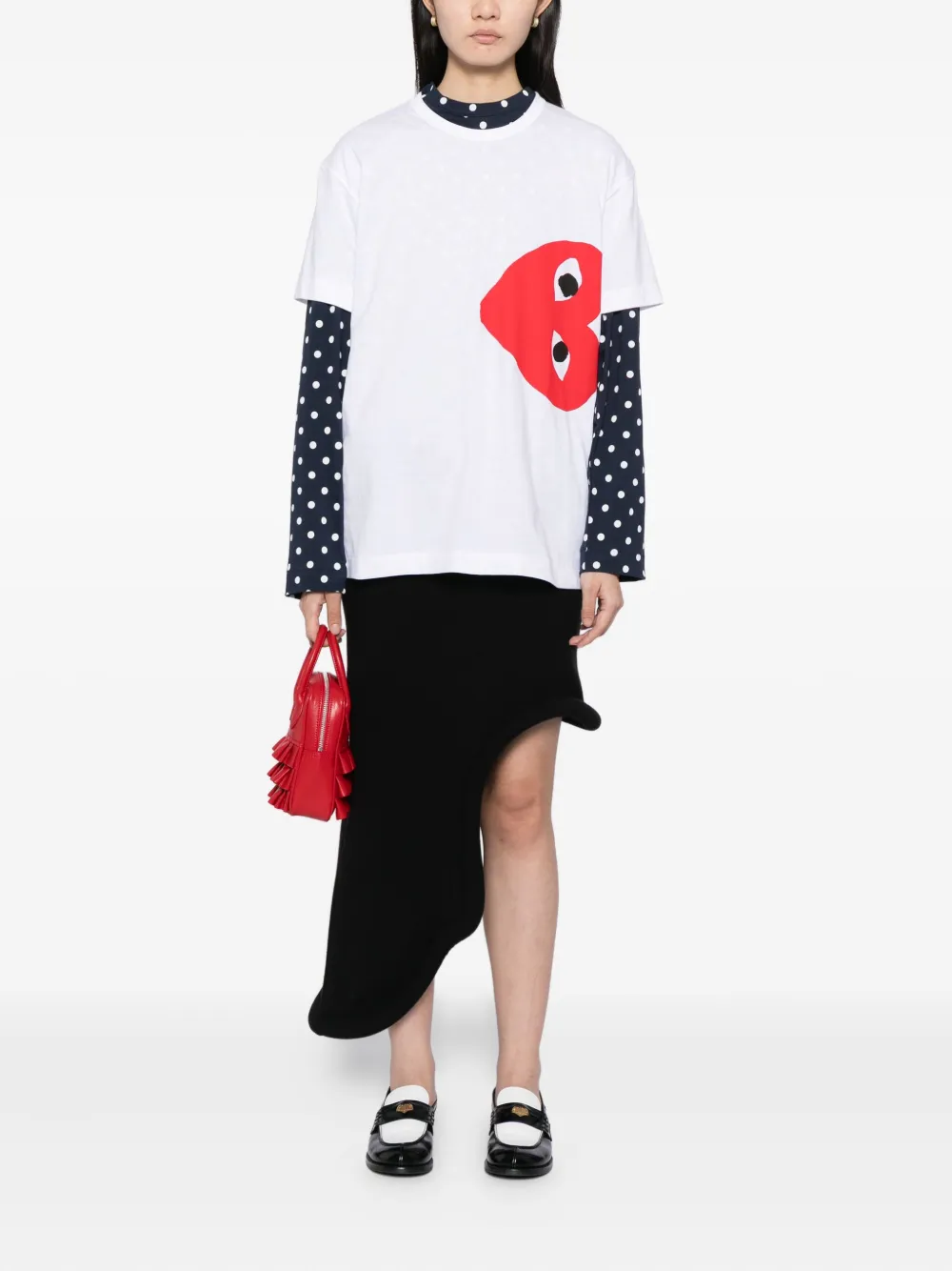 Comme Des Garçons Play Heart-print T-shirt In White