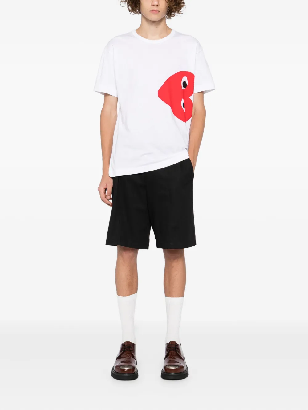 Comme Des Garçons Play Heart-print T-shirt In White