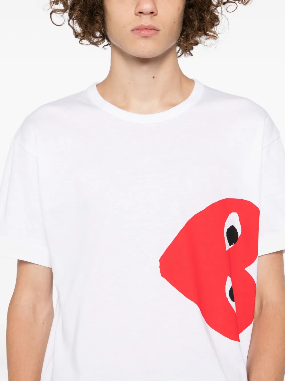 Comme Des Garçons Play Heart-print T-shirt In White