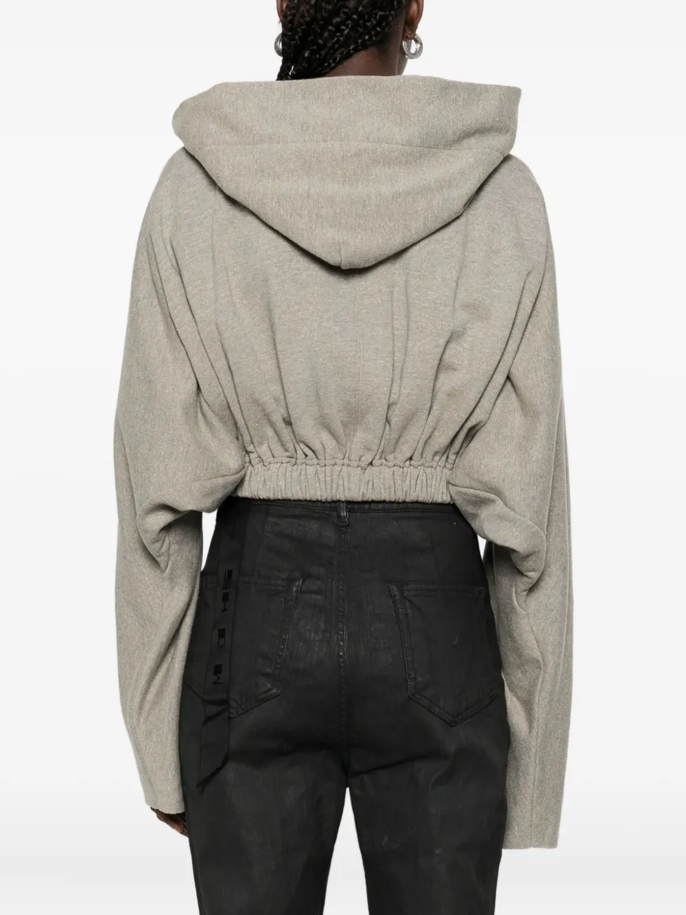 Rick Owens Drkshdw Drawstring Hoodie In Gray