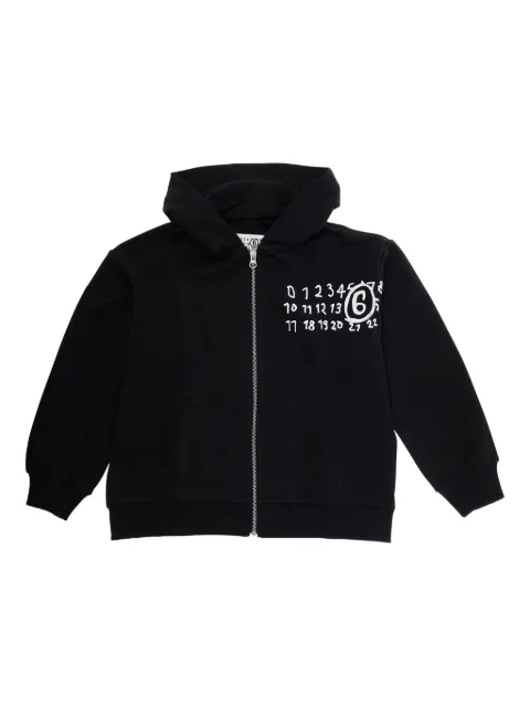 MM6 Maison Margiela Kids Numeric print zip-up hoodie