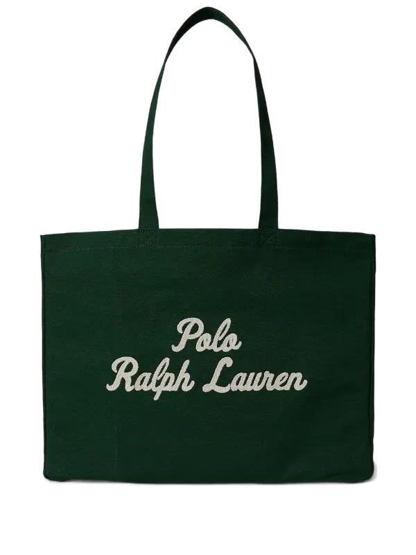 Polo Ralph Lauren オリーブグリーン トートバッグ Polo Ralph Lauren logo-embroidered Tote Bag | Green | FARFETCH