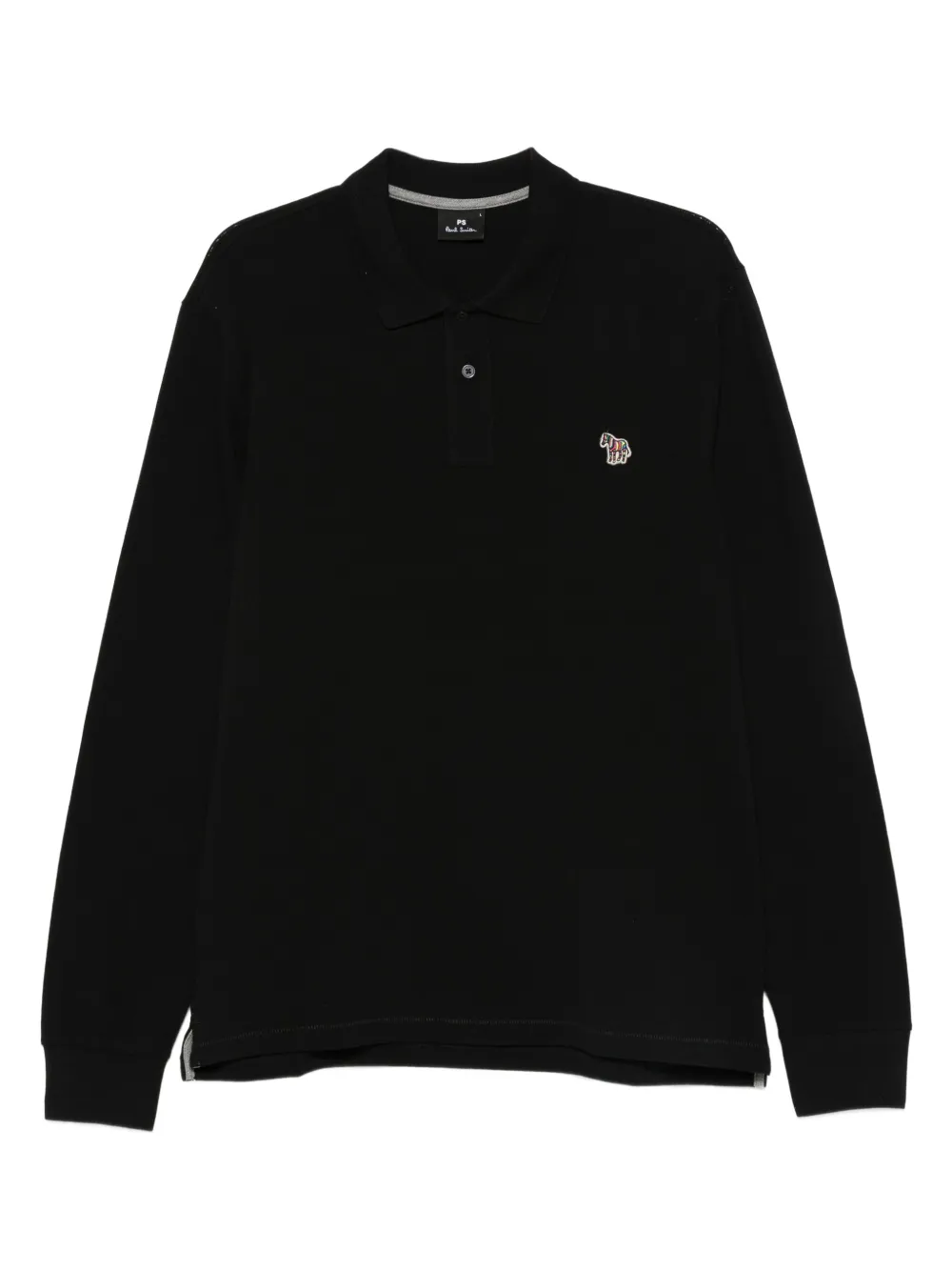 PS Paul Smith long-sleeve zebra-logo polo shirt - ブラック PS Paul Smith long-sleeve zebra-logo polo shirt - ブラック
