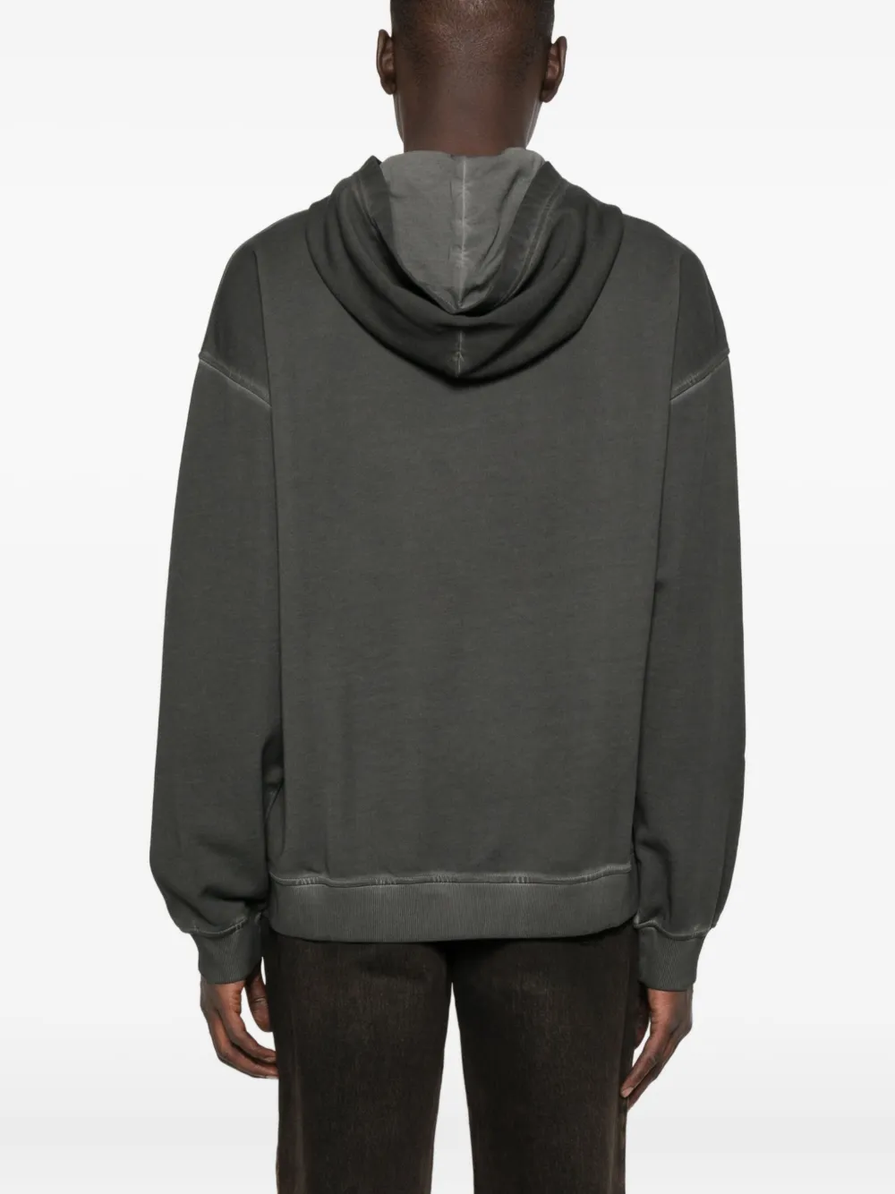 Diesel logo-embroidered hooded sweatshirt Zwart