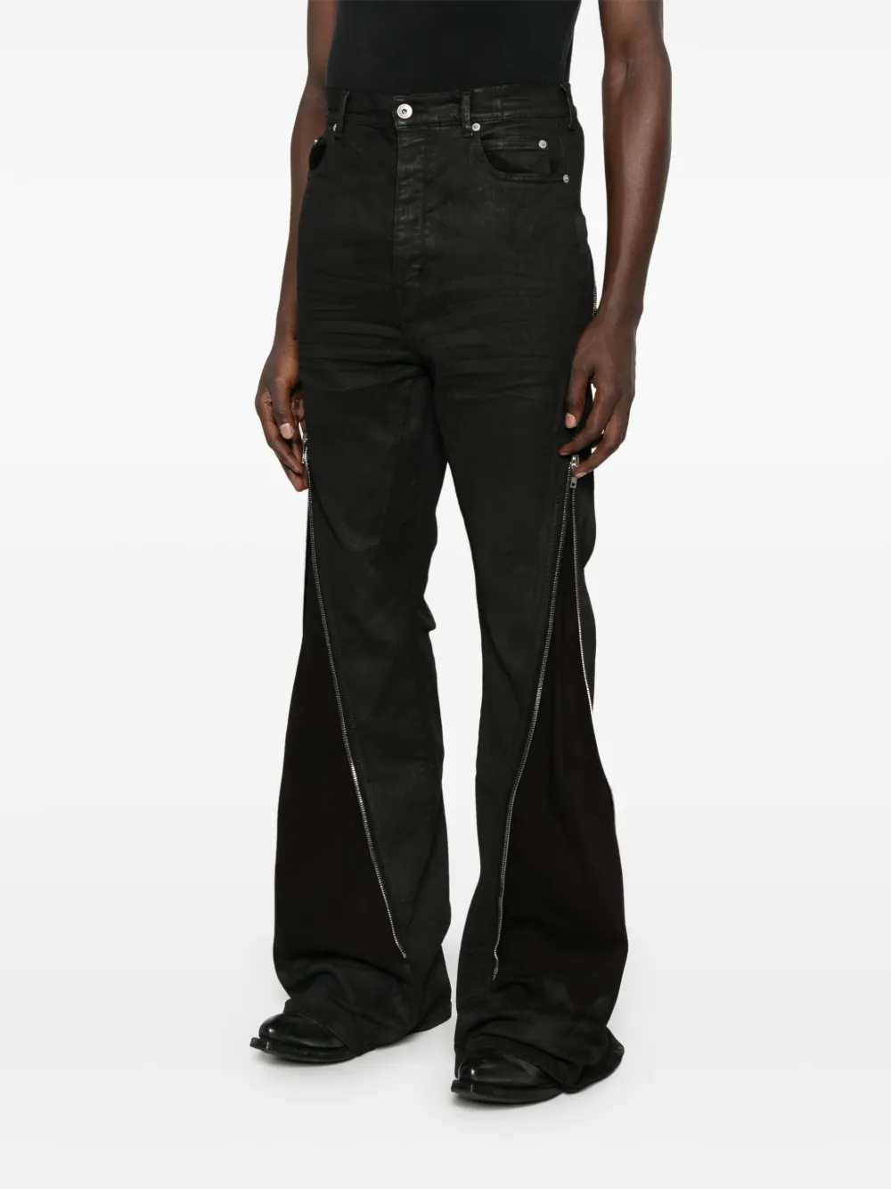 Rick Owens DRKSHDW Bolan Banana jeans met ritsdetail Zwart