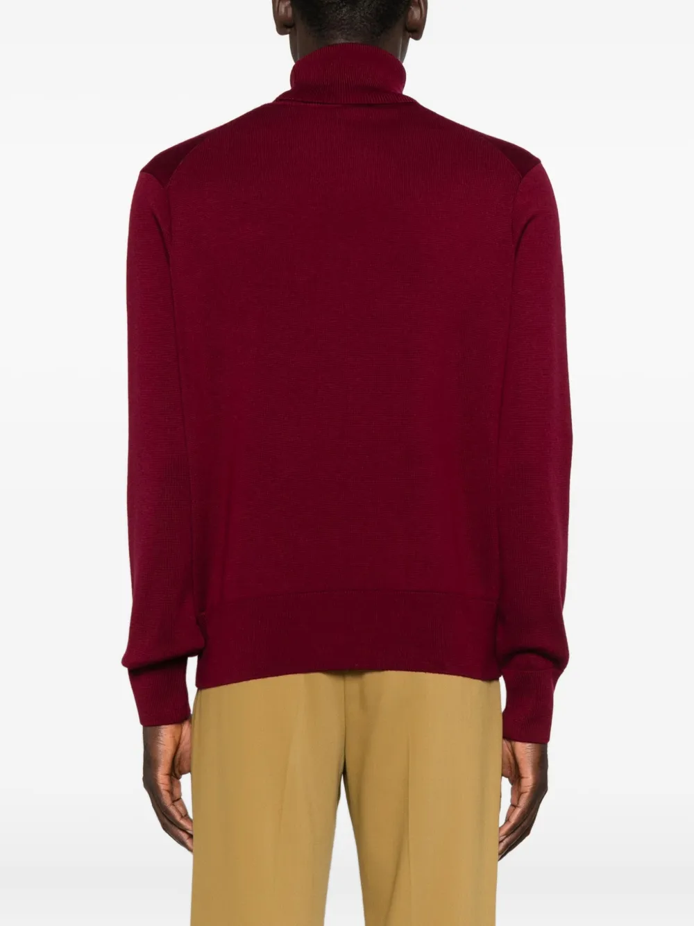 Ami Alexandre Mattiussi Roll-neck Embroidered Sweater In Brown