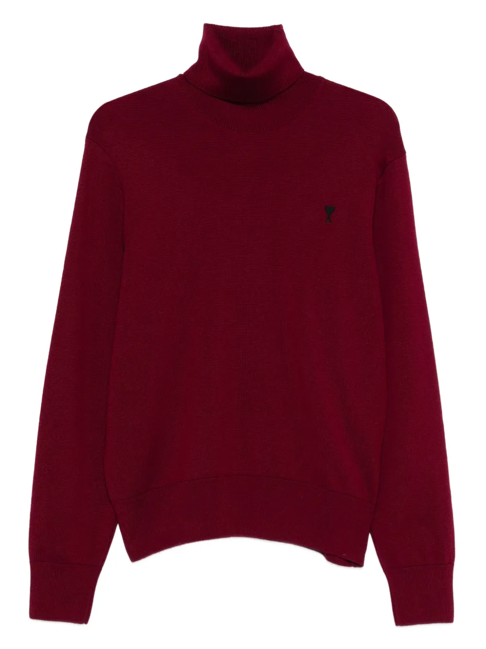 AMI Paris roll-neck embroidered sweater | Red | Image 1