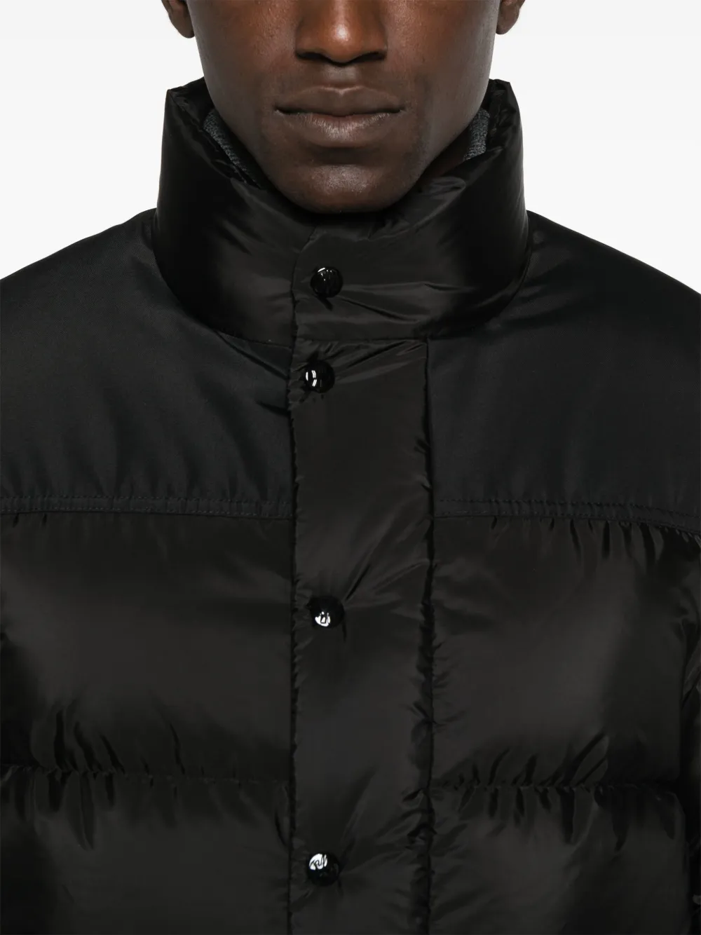 Moncler quilted panelled jacket Zwart