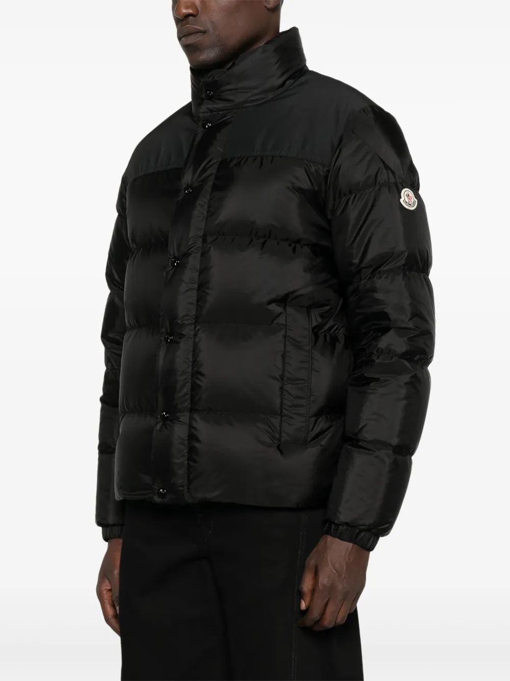 Moncler quilted panelled jacket Zwart
