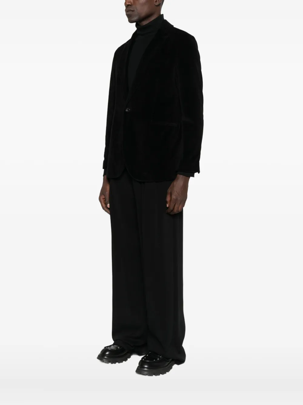 Circolo 1901 Fluwelen blazer met enkele rij knopen Zwart