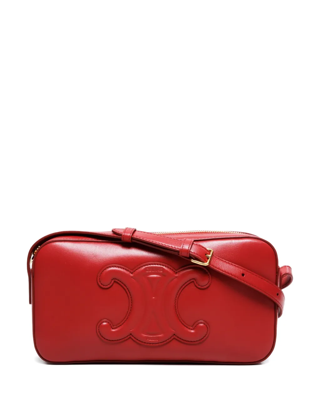 Pre-owned Celine 2020-2024s Triomphe Shoulder Bag In Red