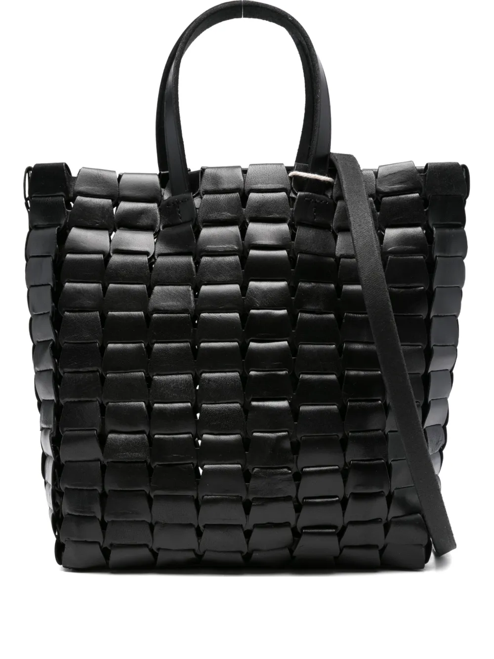 Dragon Diffusion Leather Woven Tote Bag In Black