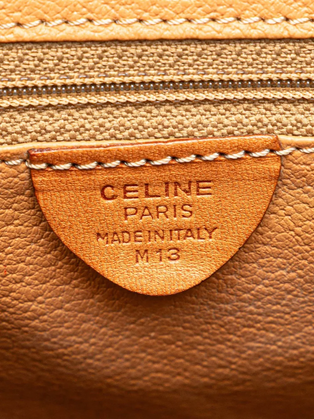 Pre-owned Celine 2013 Macadam Coated Canvas Crossbody Bag In Brown