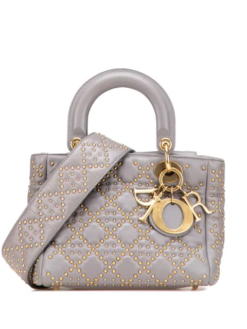 Christian Dior Pre-Owned 2017 Small Lambskin Cannage Studded Supple Lady Dior satchel