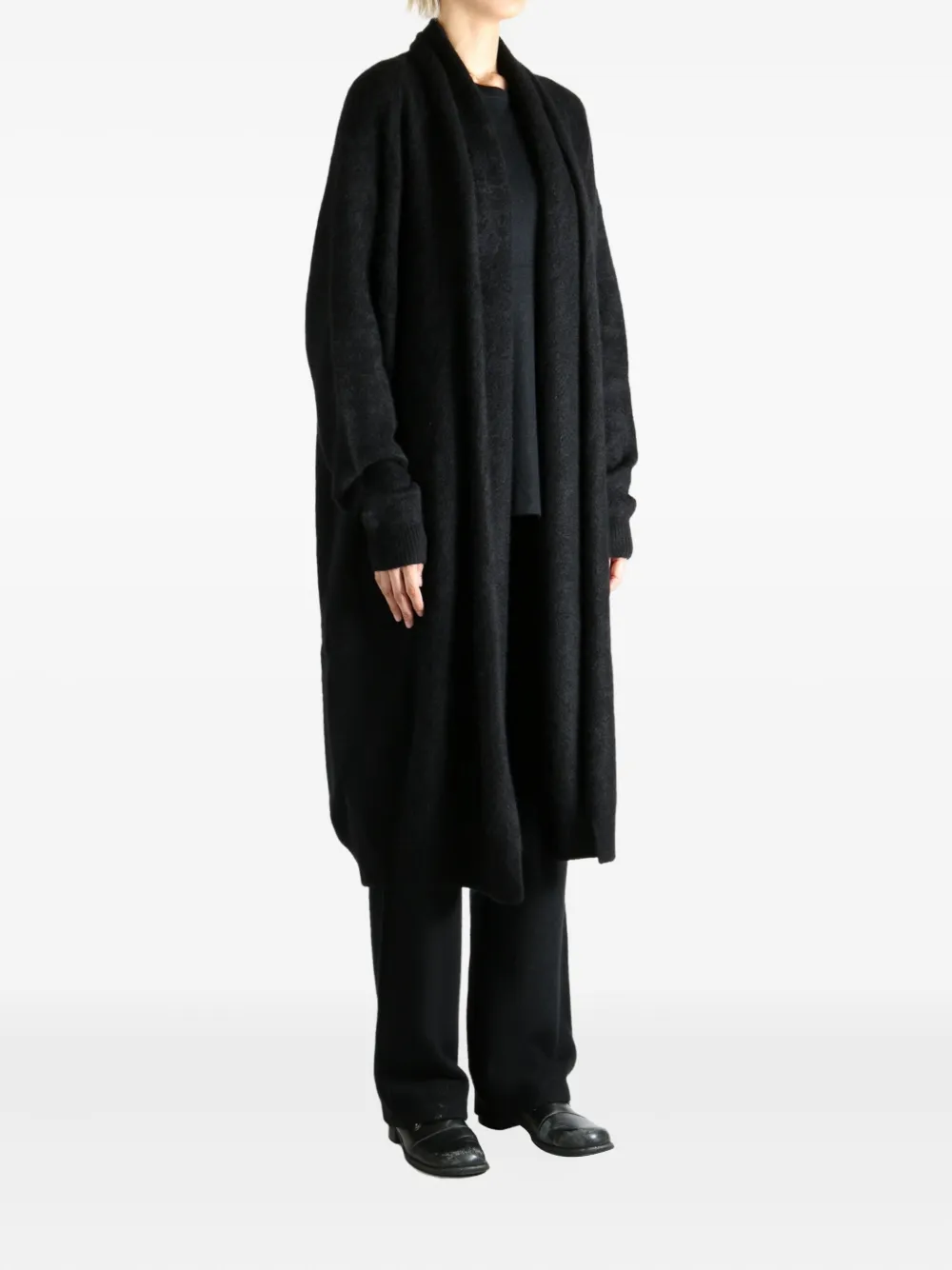 Frenckenberger shawl-collar long cardigan Zwart