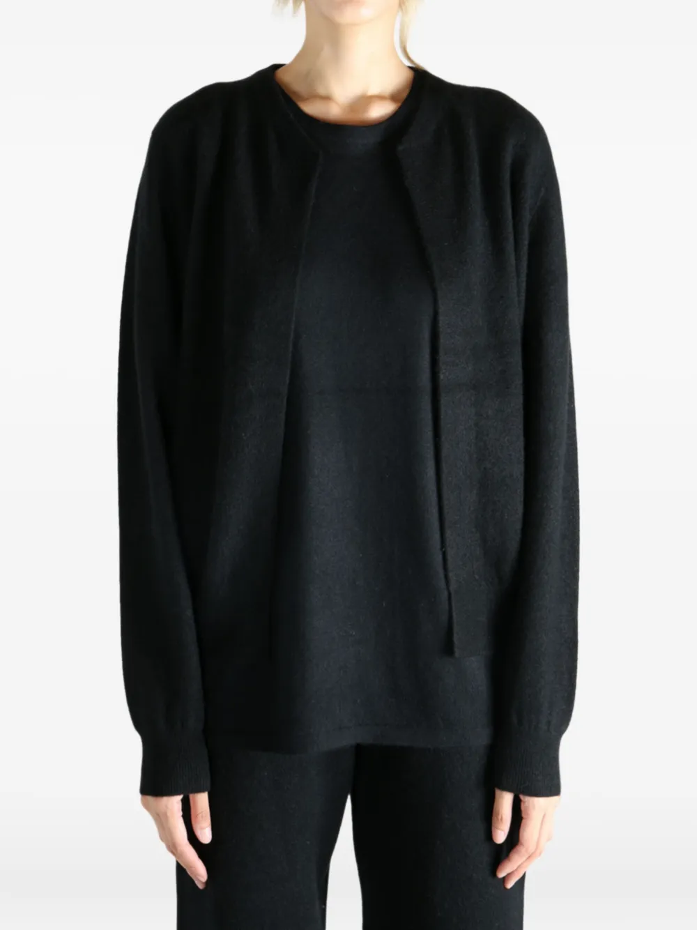 Frenckenberger round-neck cardigan | Black | Image 1