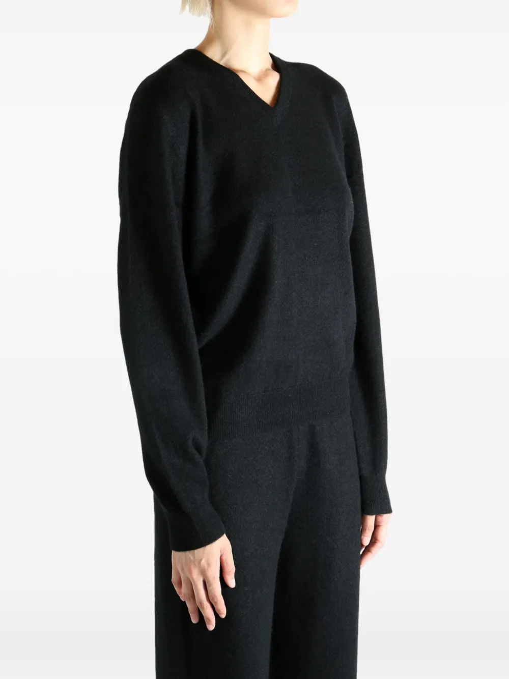 Frenckenberger V-neck cashmere sweater Zwart