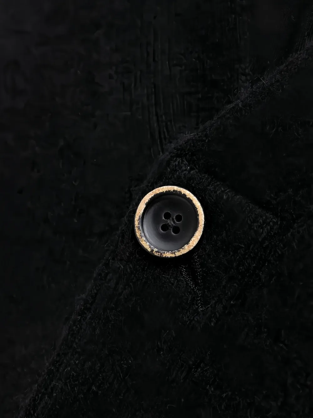 Uma Wang Frayed Buttoned Cardigan In Black