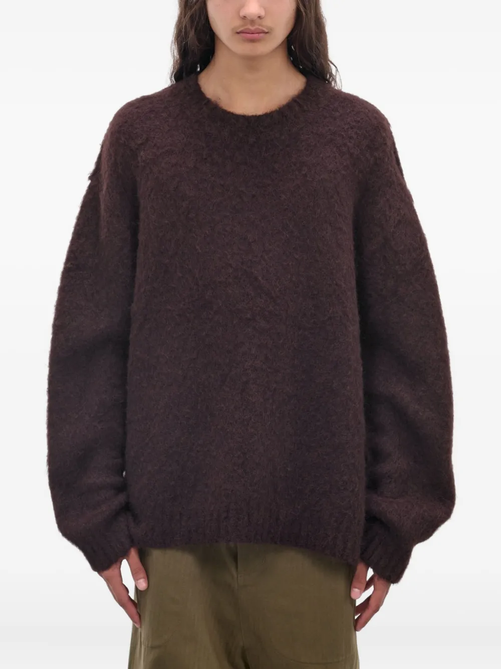 Uma Wang Alpaca Wool-blend Jumper In Brown