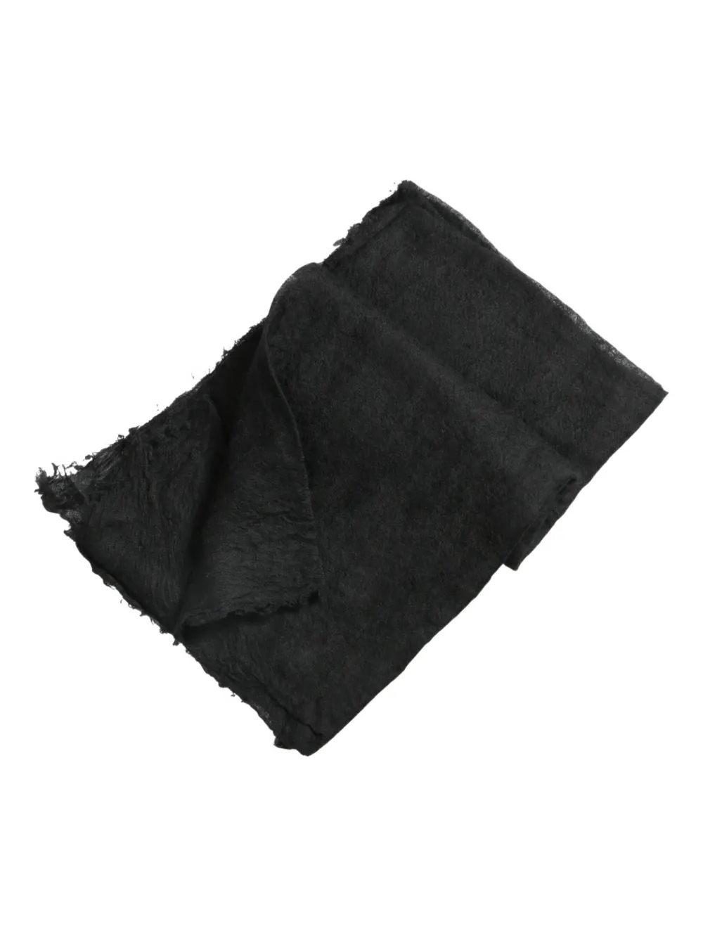 Frenckenberger frayed-edge scarf - Zwart
