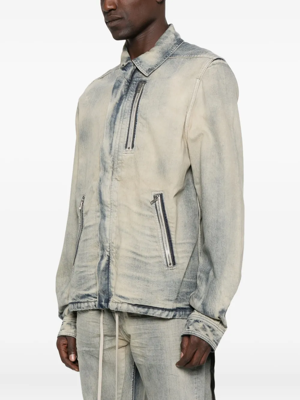 Rick Owens DRKSHDW Jack met trekkoord en ritssluiting Blauw