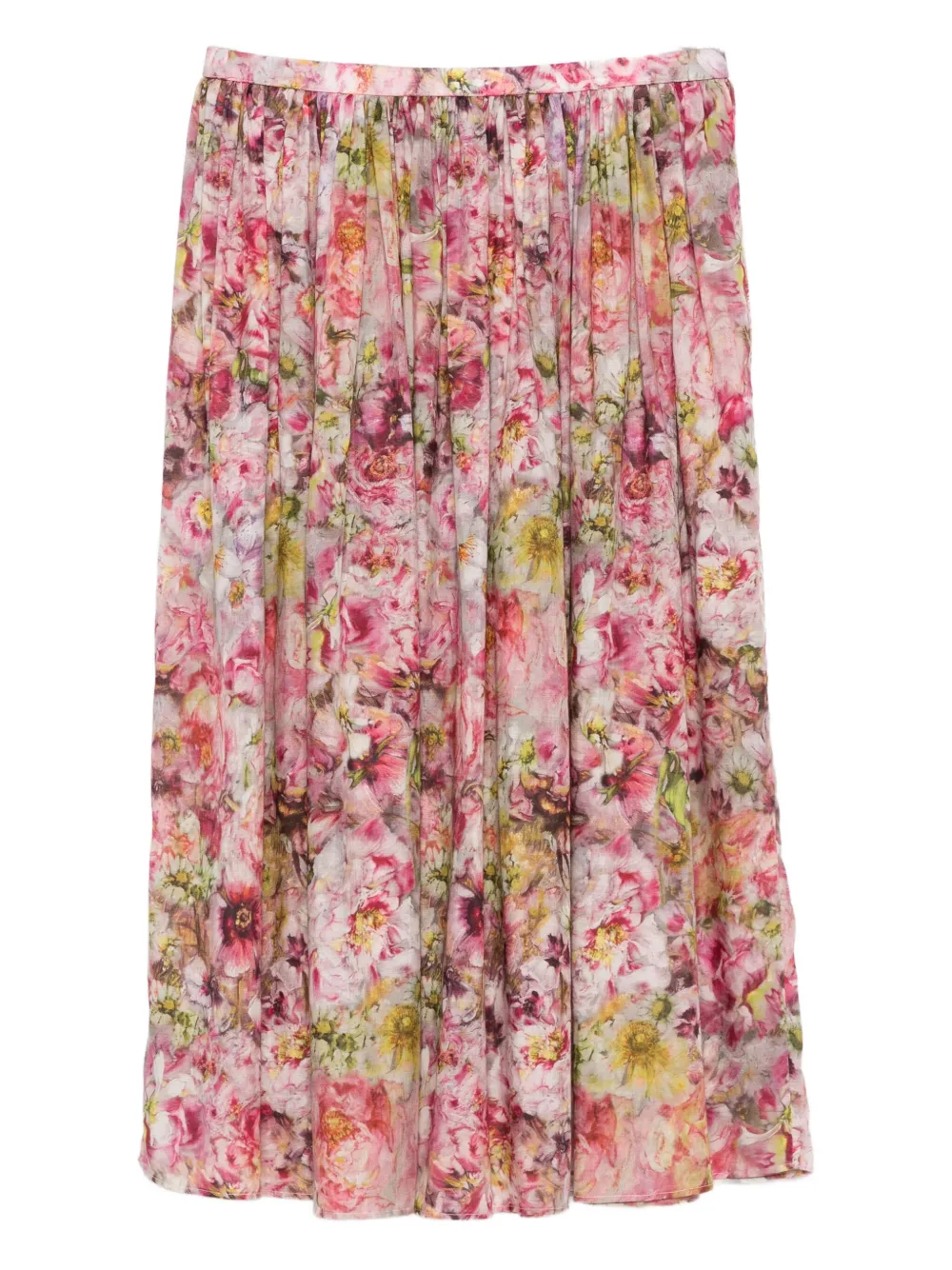 Faliero Sarti Plooirok met bloemenprint - Roze