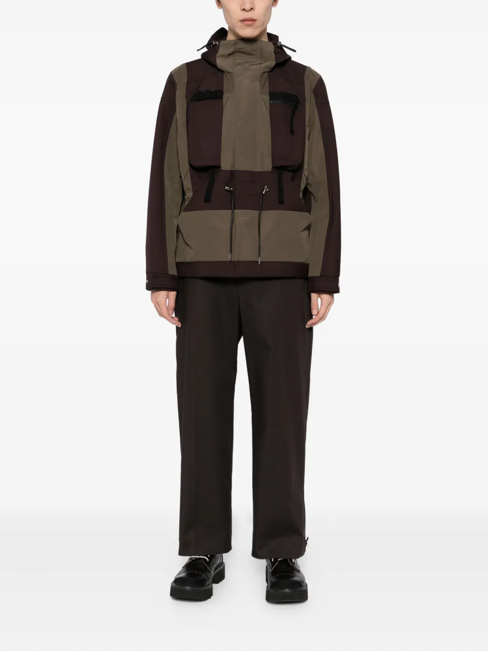 sacai Jack met vlakken Bruin
