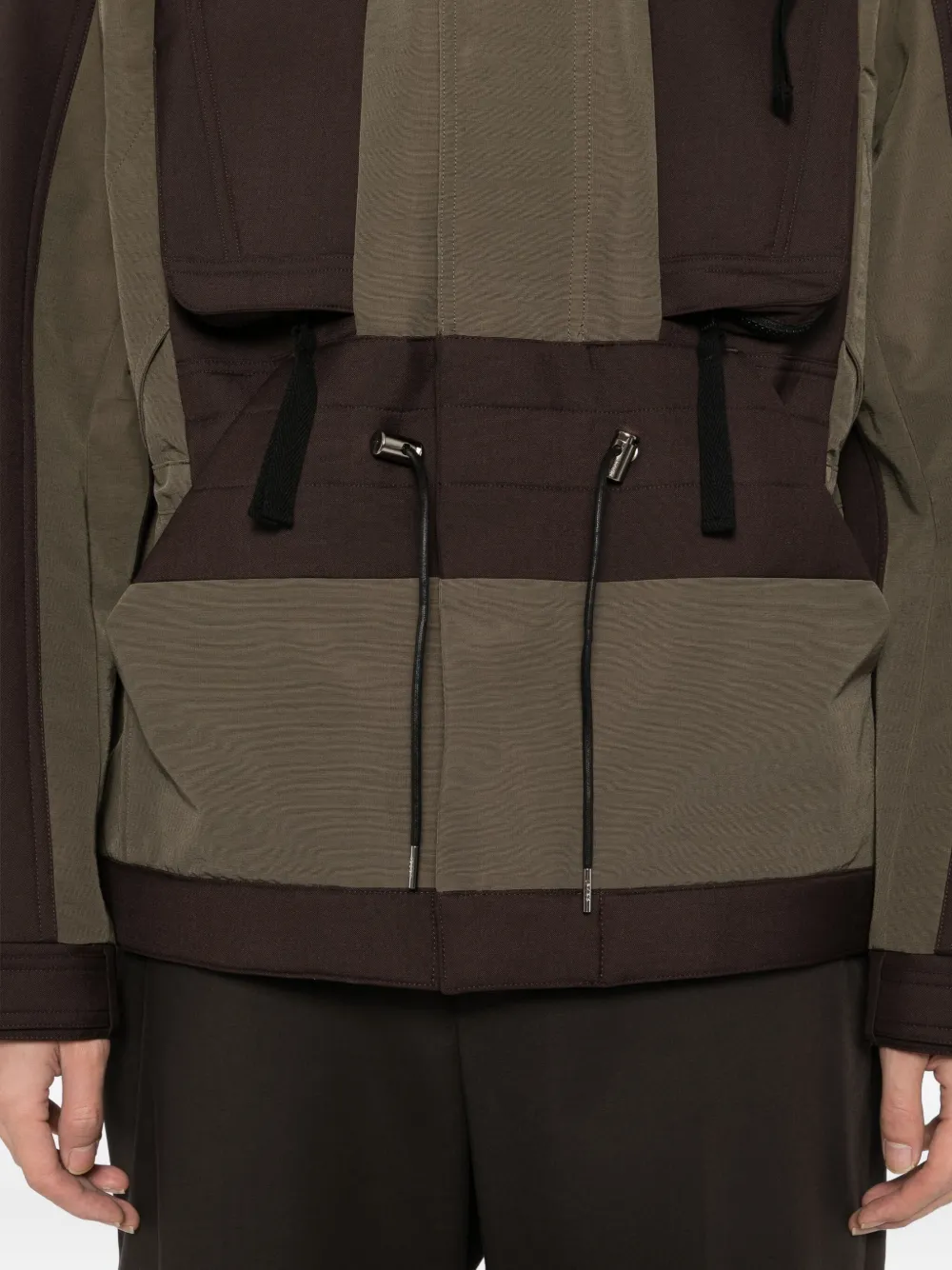 sacai Jack met vlakken Bruin