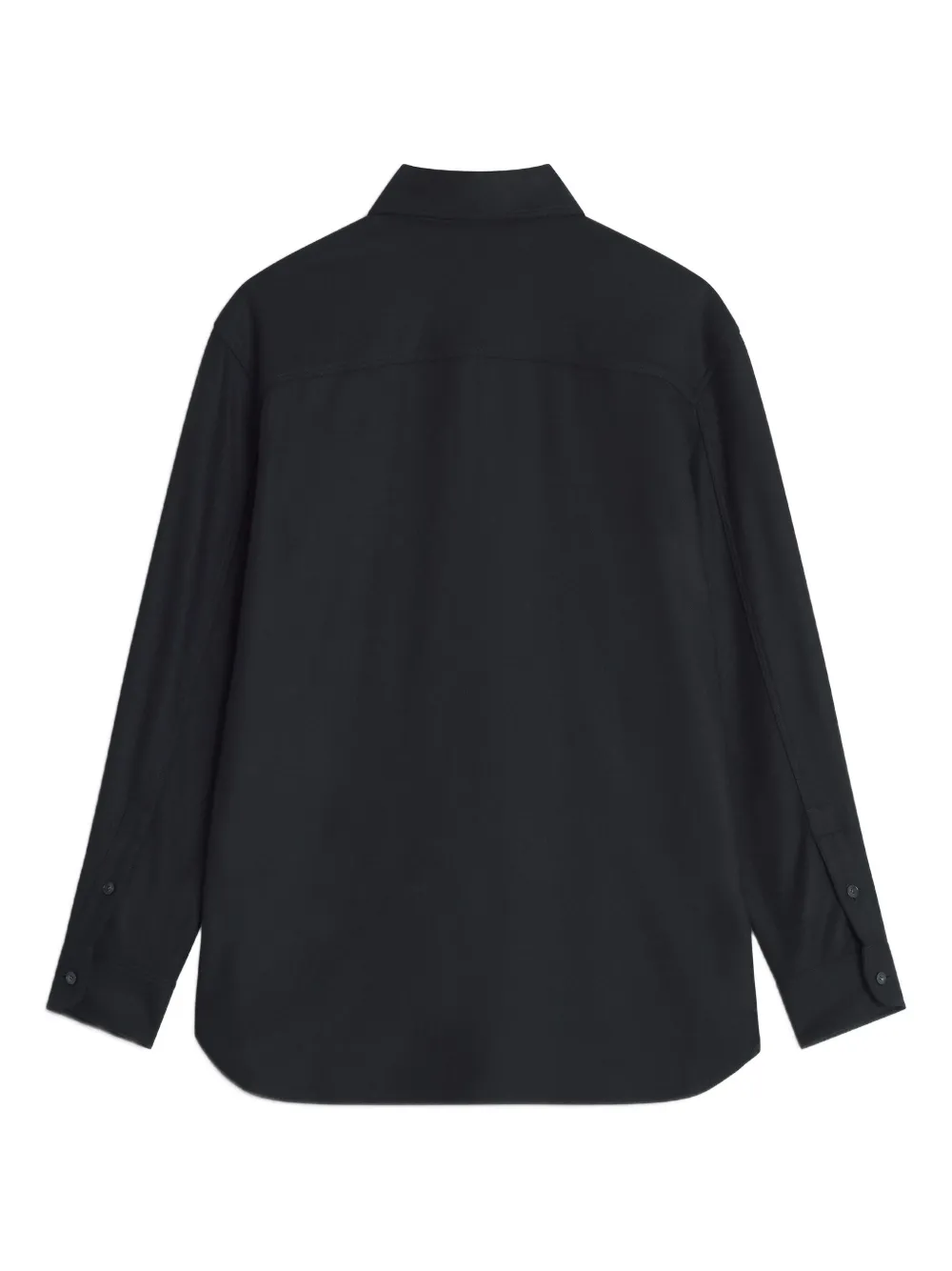 Maison Kitsuné Embroidered Wool Shirt In Black