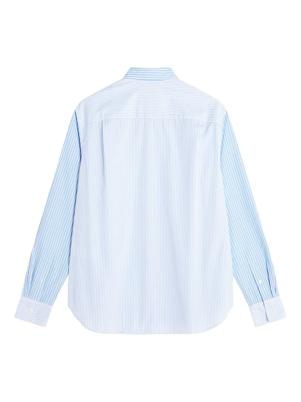 Maison Kitsuné Gestreept overhemd met borduurwerk Blauw