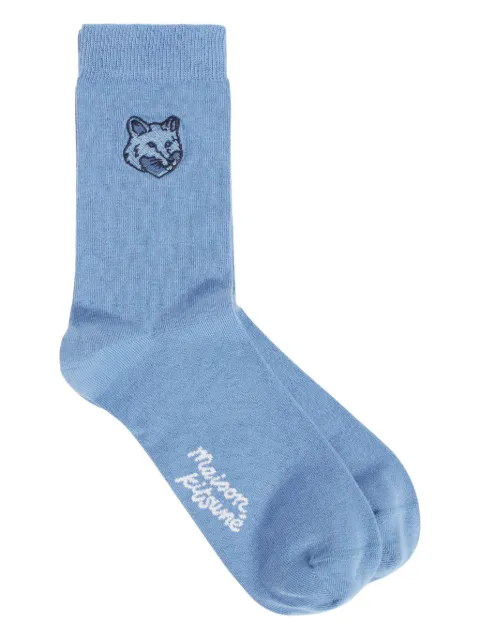 Maison Kitsuné fox-head embroidered socks