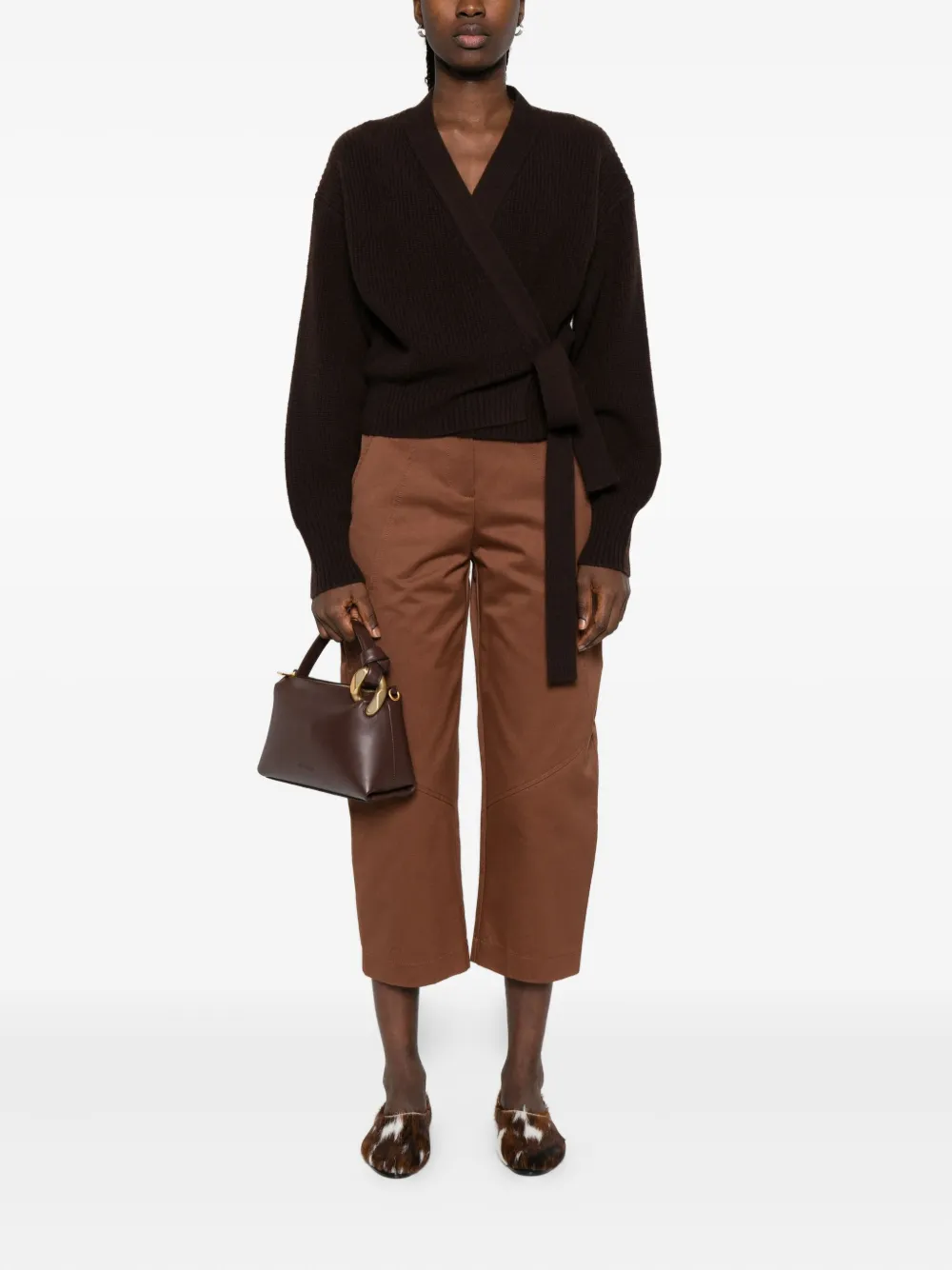 Allude Vest met strik Bruin