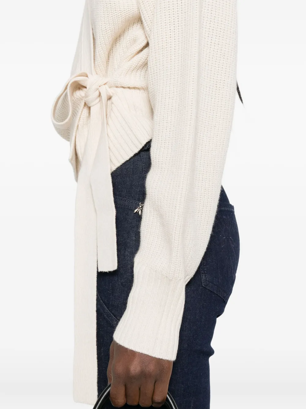 Allude Vest met strik Beige