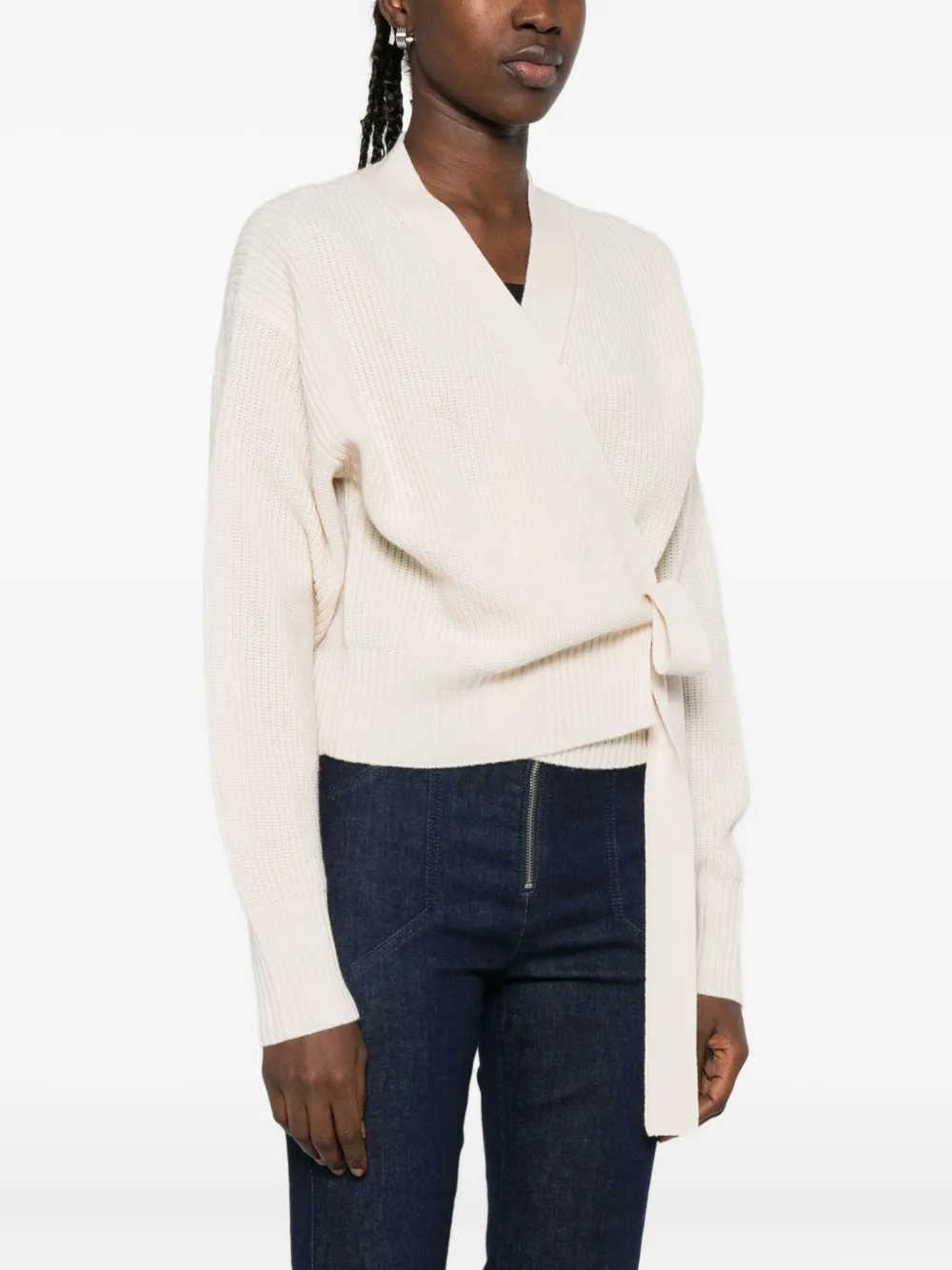 Allude Vest met strik Beige