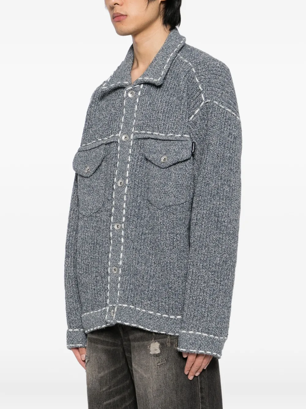 FIVE CM Gebreide jas Blauw